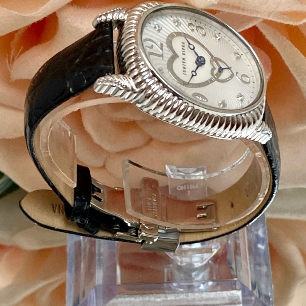 Judith Ripka Sterling Silver Heart Motif MOP Dial Ladies Dress Watch - Picture 6 of 16